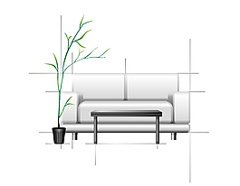 室内沙发客厅设计矢量图