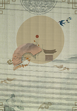 国学黑白中国风琴棋书画水墨背景