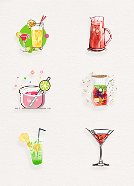 卡通可爱夏日饮品果汁png元素