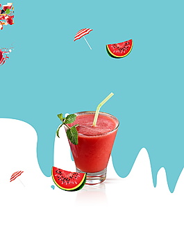 鲜红西瓜果汁广告背景素材
