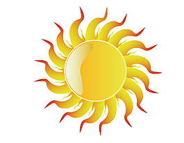 矢量抽象金色太阳元素