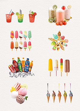 夏日装饰冰淇淋图案