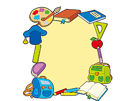 卡通学习书包绘画边框元素