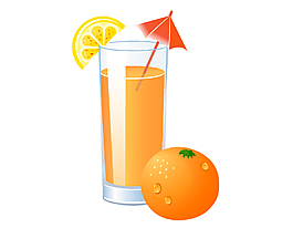 矢量橙汁饮料元素