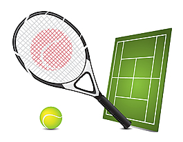 矢量网球拍与场地