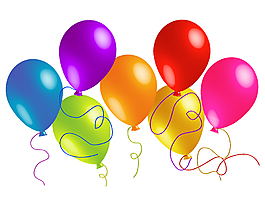 矢量彩色漂浮的气球