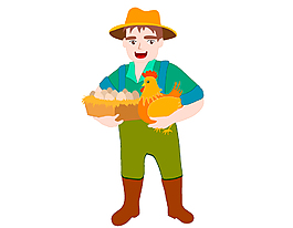 农场里刚孵化的鸡蛋矢量图