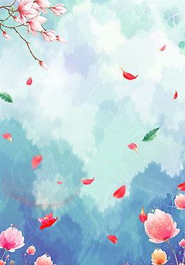 唯美粉色花瓣夏至背景素材