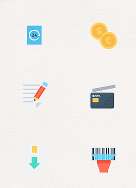 简约扁平快递物流图标元素