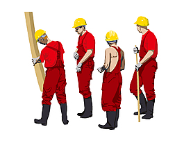 专业团队工作人员矢量图