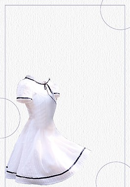 白色衣裙边框夏季促销广告背景素材
