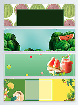 盛夏夏季西瓜banner背景