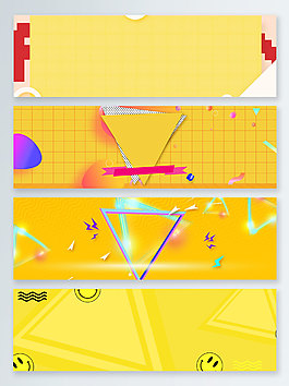 黄色几何banner背景