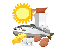 扁平化美味营养食物矢量图