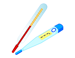 卡通体温计发烧元素