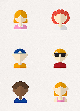 卡通扁平化人物头像