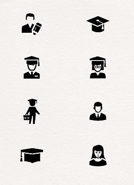 卡通扁平学生矢量头像