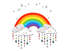 扁平化雨过天晴的彩虹