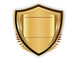 金色盾牌装饰矢量图