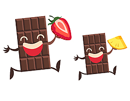 卡通水果巧克力元素