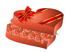 浪漫爱心礼盒内的玫瑰花