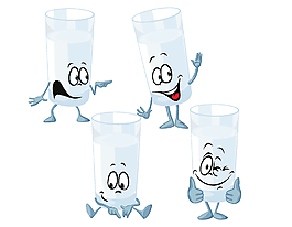 矢量卡通玻璃水杯