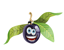 卡通水果蓝莓矢量图