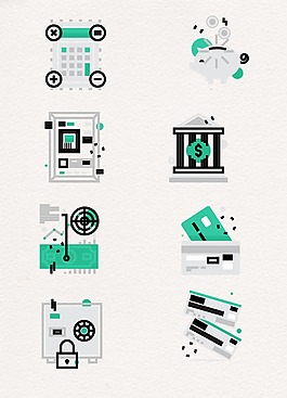 綠色電子銀行卡設計圖案