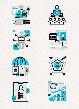 蓝色商务互联网图案