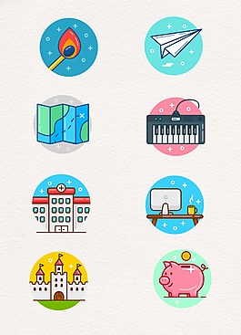 彩色创意建筑物设计图案