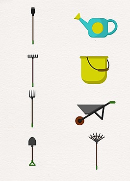 农业工具卡通设计
