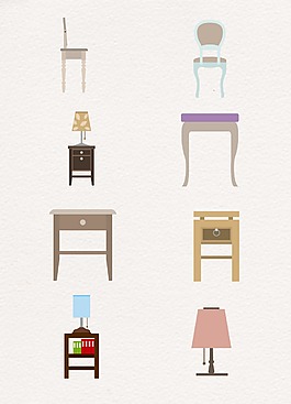 椅子家具卡通设计