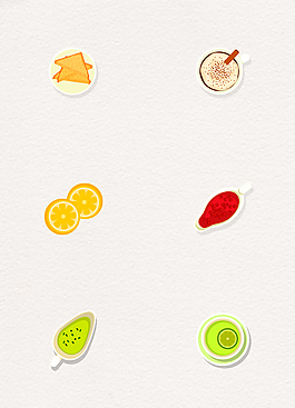 简约手绘食物插画矢量素材
