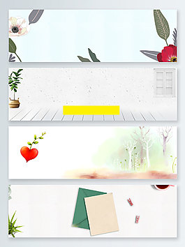 绿植夏季上新促销banner背景