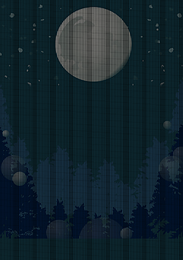 夜景森林里的月亮海报背景