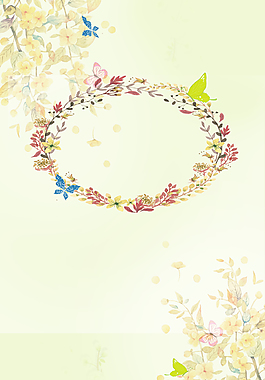 夏日手绘小清新女装花朵背景