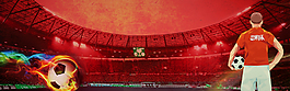 红色足球比赛世界杯banner背景