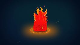 卡通火焰Logo燃烧