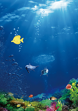 时尚梦幻海底世界水族馆背景