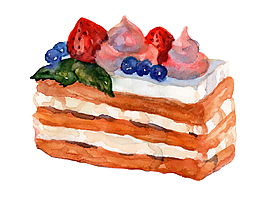 卡通小清新奶油蛋糕元素