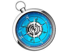 圆形蓝底指南针装饰图