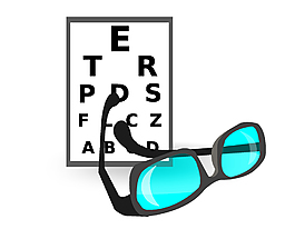 卡通眼镜视力表元素