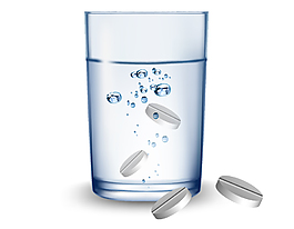 卡通透明玻璃杯药片元素