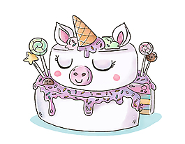 小猪美味双层蛋糕