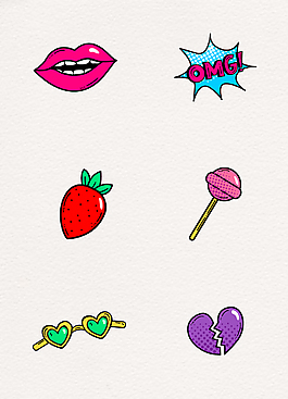 彩绘卡通矢量元素