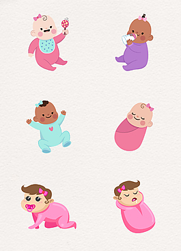 6款婴儿矢量设计图