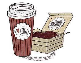 卡通快餐美食咖啡元素