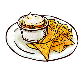 卡通小清新蛋糕锅巴元素