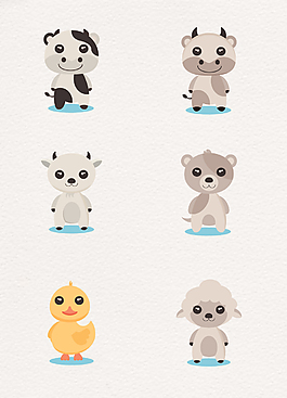 6款可爱动物卡通形象设计