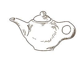 素描茶壶
